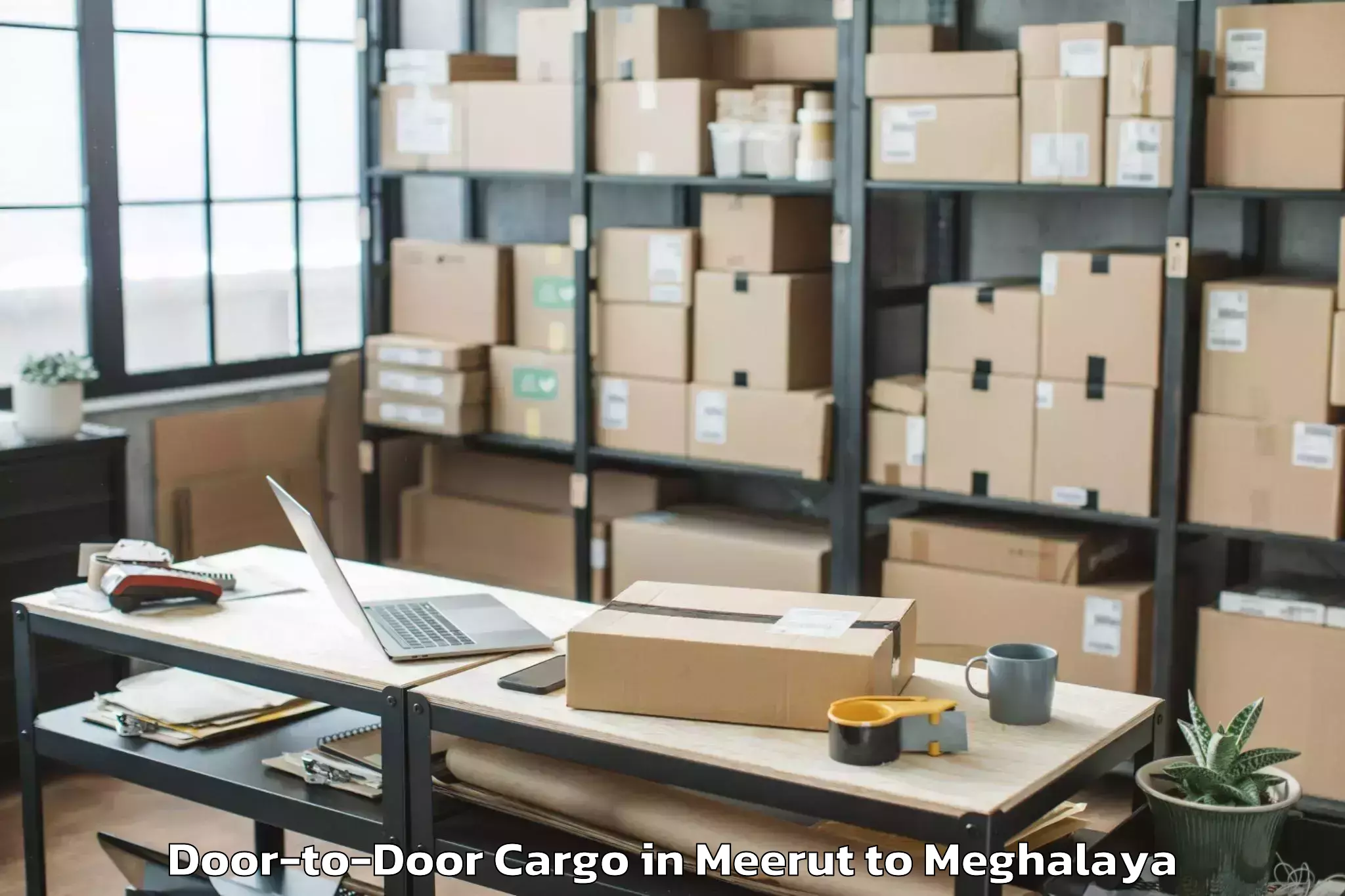 Top Meerut to Pynursla Door To Door Cargo Available